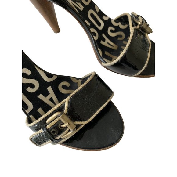 Marc By Marc Jacobs Shoes 39.5 Ankle Strap Heel Sandal Open Toe Italy Black 6781 - Picture 2 of 9